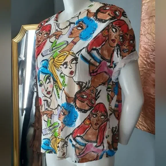 Colorful Graphic Women Top - Picture 3 of 11